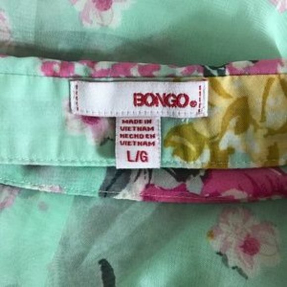 Floral Sheer Button Up Blouse Top Tank - Picture 3 of 4